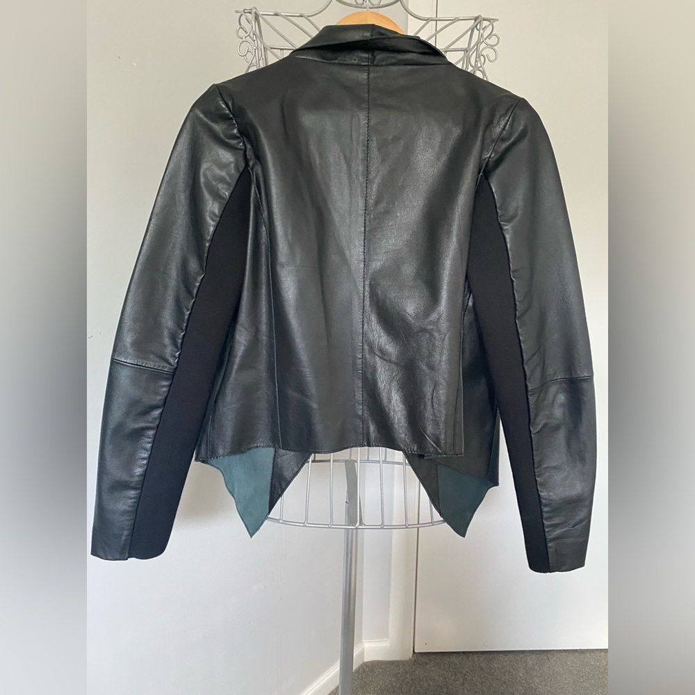 NWOT Mesop cropped black leather jacket - Picture 6 of 8